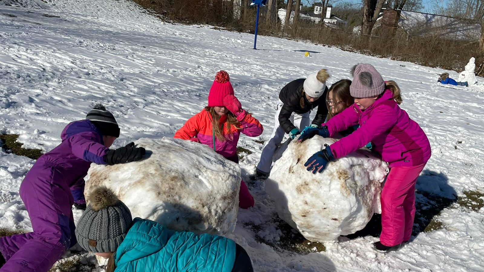 kids playing in the snow